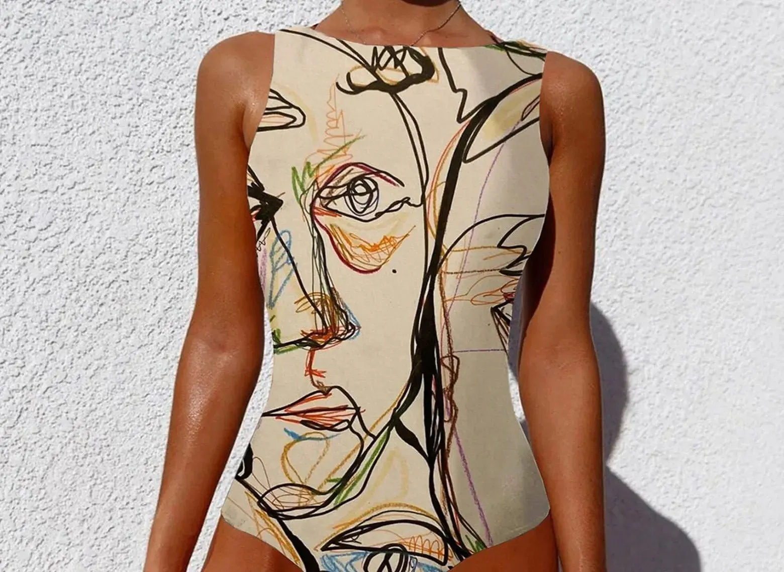 Winona Elegant Luxe Abstract Print One-Piece Swimsuit