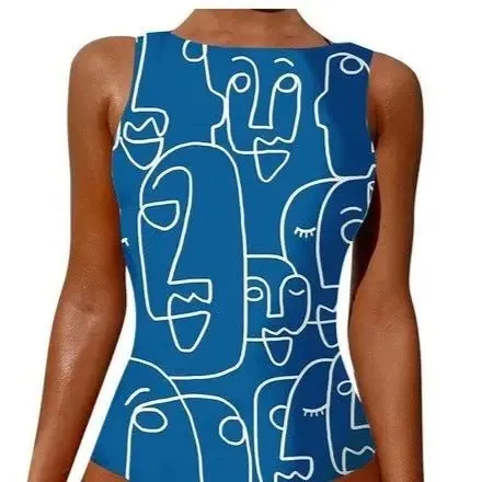 Winona Elegant Luxe Abstract Print One-Piece Swimsuit